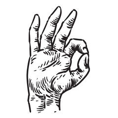 hand sign vintage hand drawing