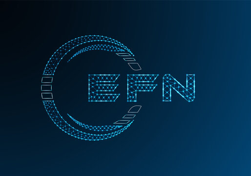 EFN low poly letter logo vector design. EFN lower poly logo design. Low poly logo.