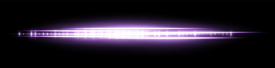 Purple glowing waveform with soft flare and reflection, radiating light intensity and dense central pattern. Used for futuristic audio display, signal visualization or interface effect.