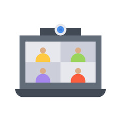 Conference Call icon vector image. Suitable for mobile apps, web apps and print media.