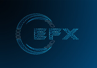 EFX low poly letter logo vector design. EFX lower poly logo design. Low poly logo.