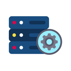 Database Settings icon vector image. Suitable for mobile apps, web apps and print media.