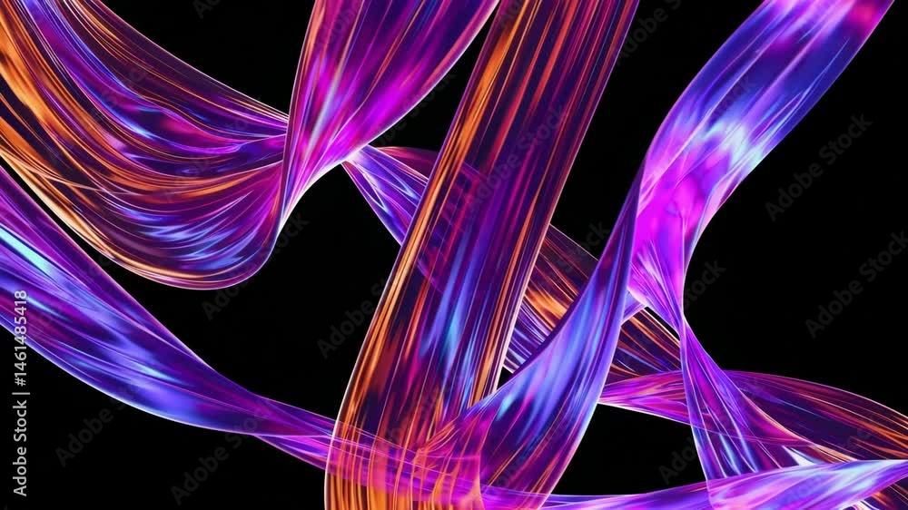 Poster vivid abstract light trails entwining in dynamic motion at high resolution