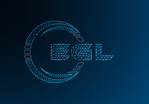 EGL low poly letter logo vector design. EGL lower poly logo design. Low poly logo.