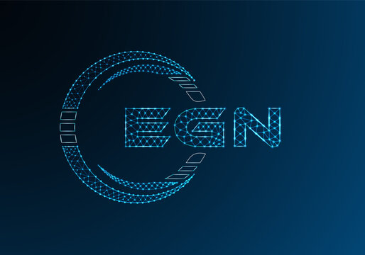 EGN low poly letter logo vector design. EGN lower poly logo design. Low poly logo.