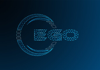 EGO low poly letter logo vector design. EGO lower poly logo design. Low poly logo.