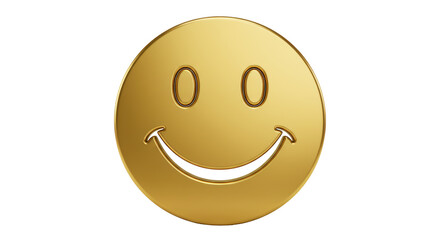Isolated Gold Smiley Face