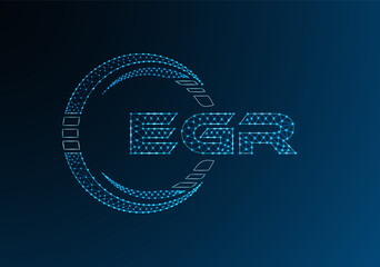 EGR low poly letter logo vector design. EGR lower poly logo design. Low poly logo.