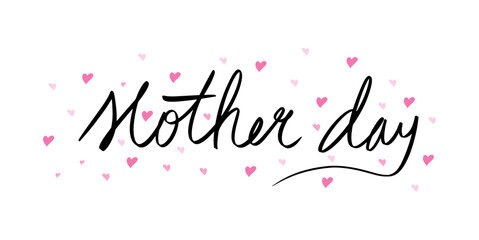 unique hand lettering Mother Day with love dot concept