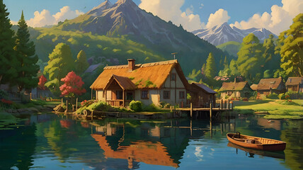 Obraz premium The Floating Island of Elder’s Rest