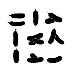 Set of pickle silhouette vector flat illustration design.