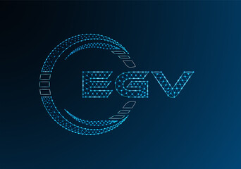 EGV low poly letter logo vector design. EGV lower poly logo design. Low poly logo.