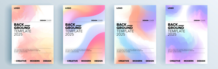 Modern abstract covers set, minimal covers design. Colorful geometric background, vector illustration.