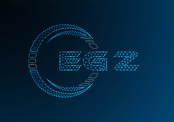 EGZ low poly letter logo vector design. EGZ lower poly logo design. Low poly logo.