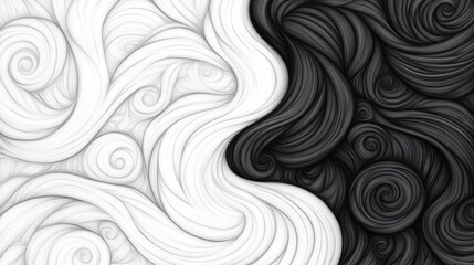 Abstract grayscale swirls, flowing, contrasting.