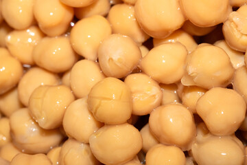 Close up of chickpeas beans being drained in a sieve
