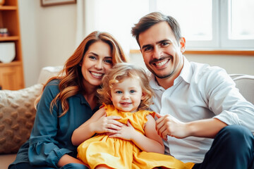 Obraz premium Happy Family Portrait with Adorable Toddler