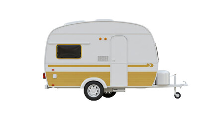 Isolated Vintage Travel Trailer with Retro Design