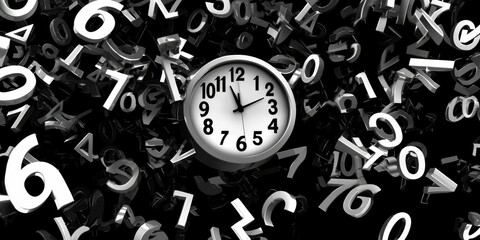 Clock deconstructing into floating numbers