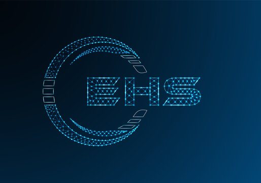 EHS low poly letter logo vector design. EHS lower poly logo design. Low poly logo.