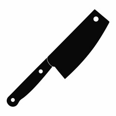 Cleaver knife black vector on white background.