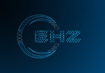 EHZ low poly letter logo vector design. EHZ lower poly logo design. Low poly logo.