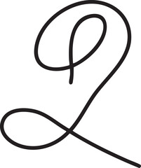 A flowing elegant cursive loop gracefully curves across a white background.