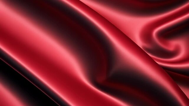 Deep red silk fabric with flowing folds creating soft, elegant textures and subtle light play