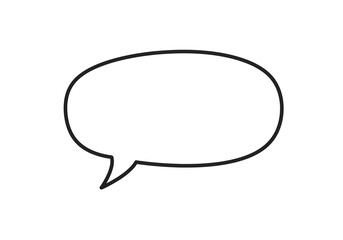 Naklejka premium Empty speech balloon with flat design. Balloon doodle style thinking sign symbol. Speech bubble isolated on background.
