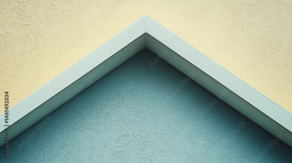 Poster abstract architectural corner. a triangular architectural element, a corner, sits atop a wall. soft,