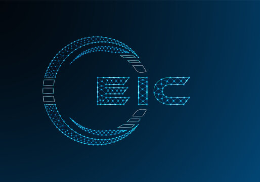 EIC low poly letter logo vector design. EIC lower poly logo design. Low poly logo.