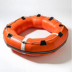 Orange Life Raft with Safety at Sea.