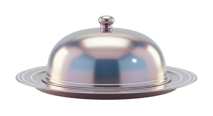 Isolated Silver Cloche Food Cover with Dome Shape
