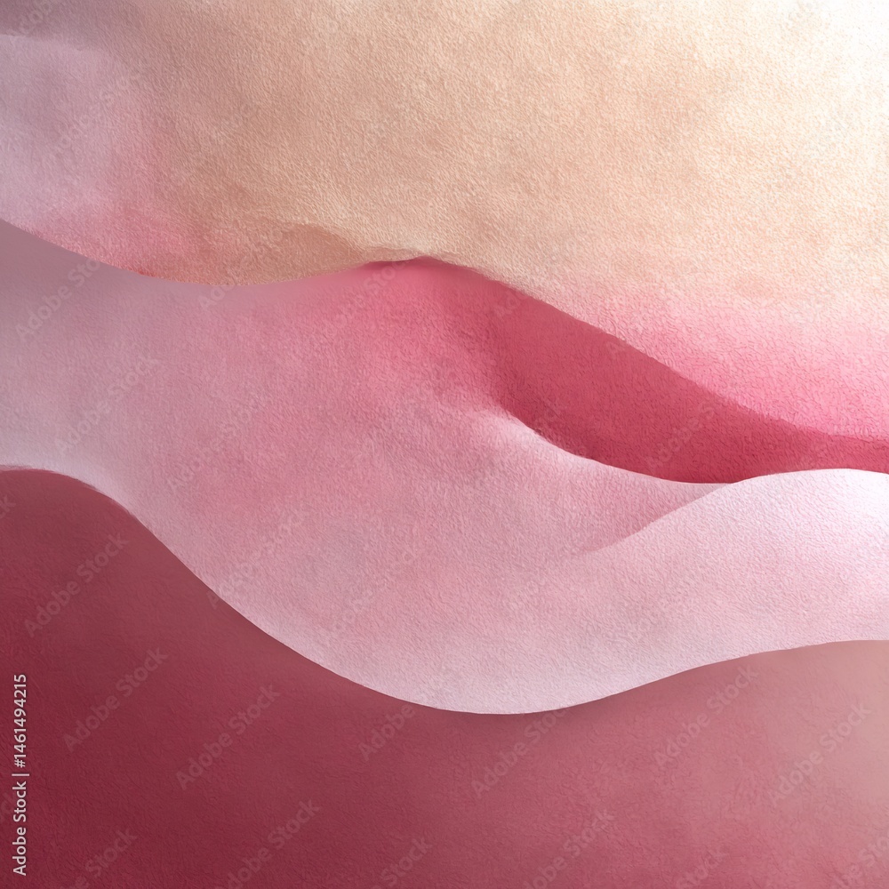 Aufkleber abstract layered textile art with soft pink and cream color gradient flow