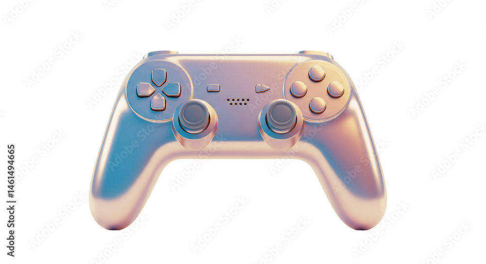 Poster isolated iridescent game controller