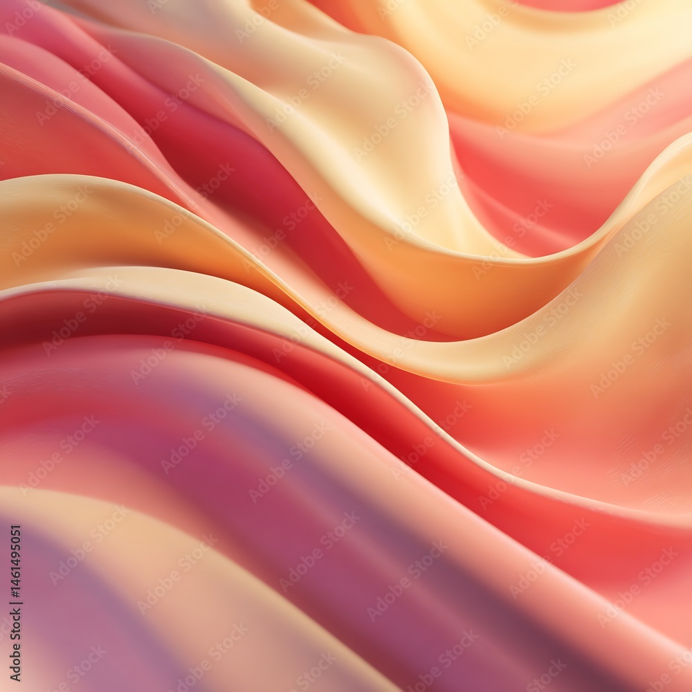 Fototapete fluid abstract forms with a warm gradient color scheme for backgrounds design