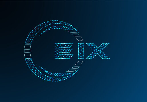 EIX low poly letter logo vector design. EIX lower poly logo design. Low poly logo.