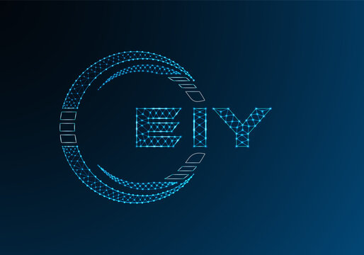 EIY low poly letter logo vector design. EIY lower poly logo design. Low poly logo.