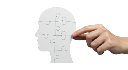 Human mind puzzle completion concept