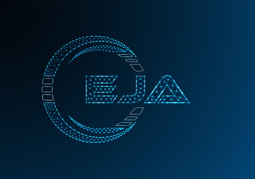 EJA low poly letter logo vector design. EJA lower poly logo design. Low poly logo.