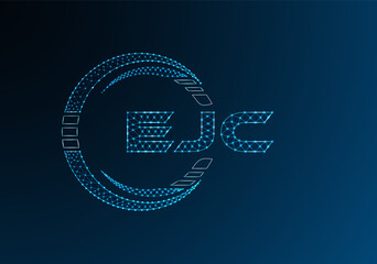 EJC low poly letter logo vector design. EJC lower poly logo design. Low poly logo.