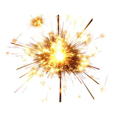 Exploding fireworks display of golden light