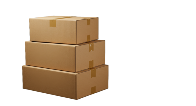 Stacked cardboard boxes ready for moving