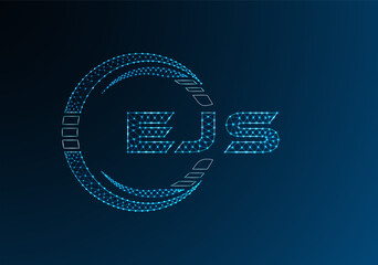 EJS low poly letter logo vector design. EJS lower poly logo design. Low poly logo.