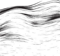 A dynamic abstract of interconnected black dots creates flowing undulating lines.