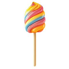 Colorful swirl lollipop on a stick