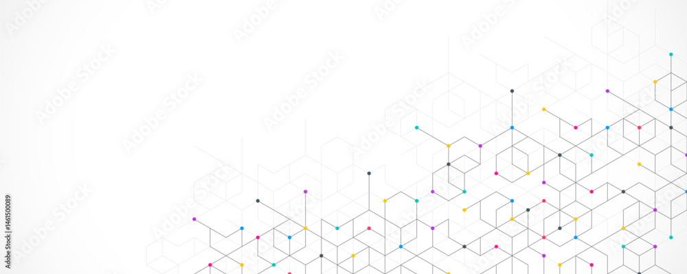 Aufkleber Abstract vector background with simple geometric figures and dots. Graphic design element and polygonal shape pattern