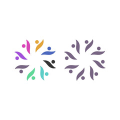 PEOPLE CONNECTED UNION TEAM TEAMWORK SIGN SYMBOL LOGO
