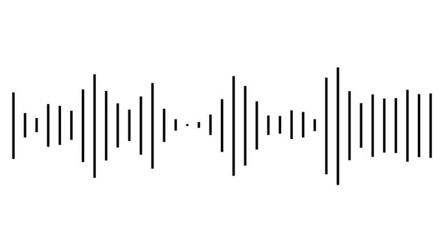 sound waves. Abstract music wave, radio signal frequency and digital voice visual sation. Tune equalizer vector set. Monochrome volume audio lines, soundwaves.