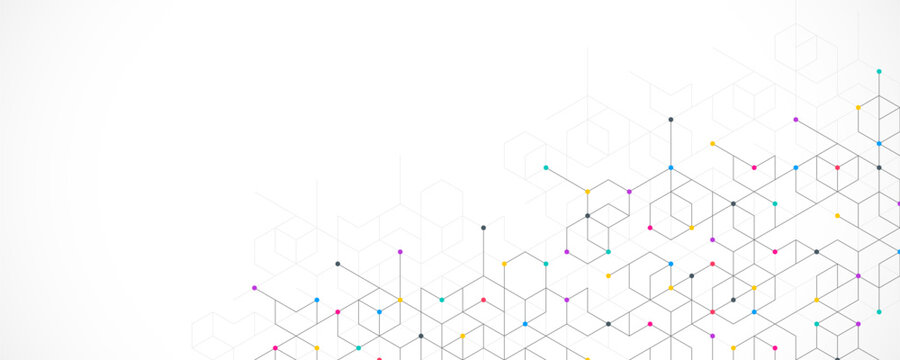 Abstract vector background with simple geometric figures and dots. Graphic design element and polygonal shape pattern